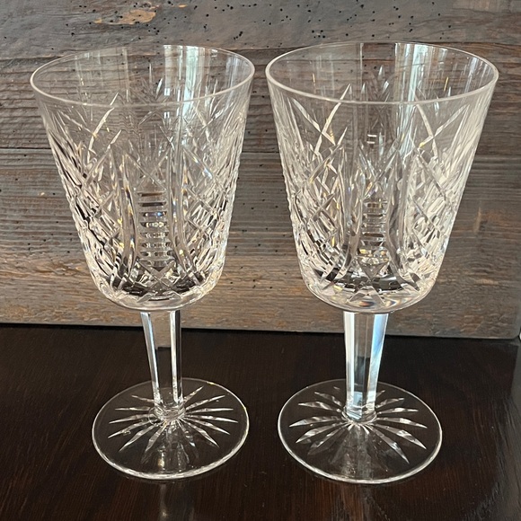 2 Waterford Water Goblets Crystal Clare (Cut) Pattern